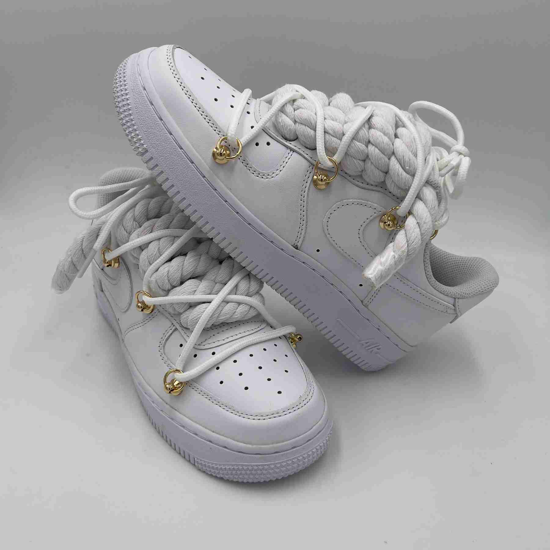 Nike Air Force 1 "Rope Laces White" Triple White Gold
