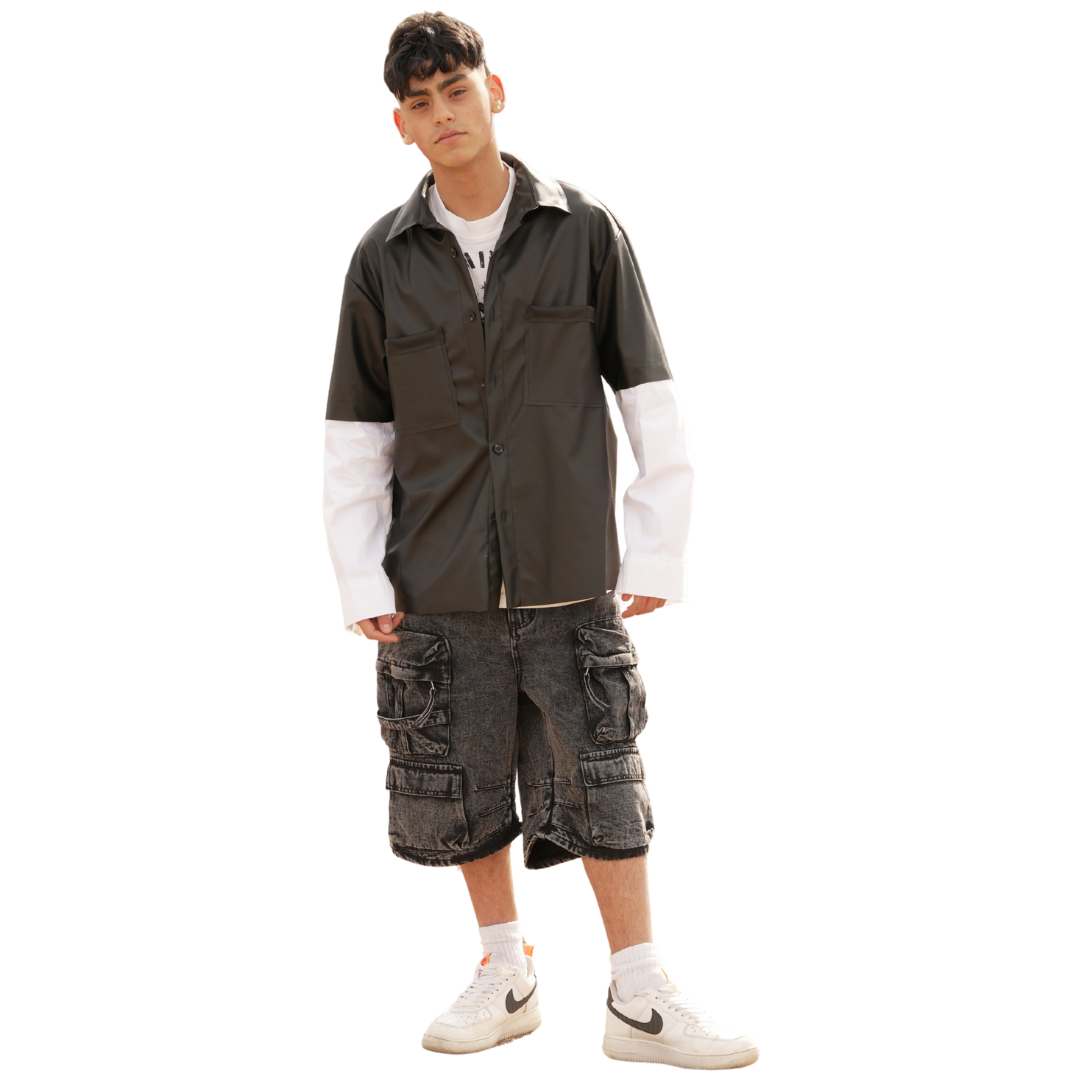 Camicia in ecopelle