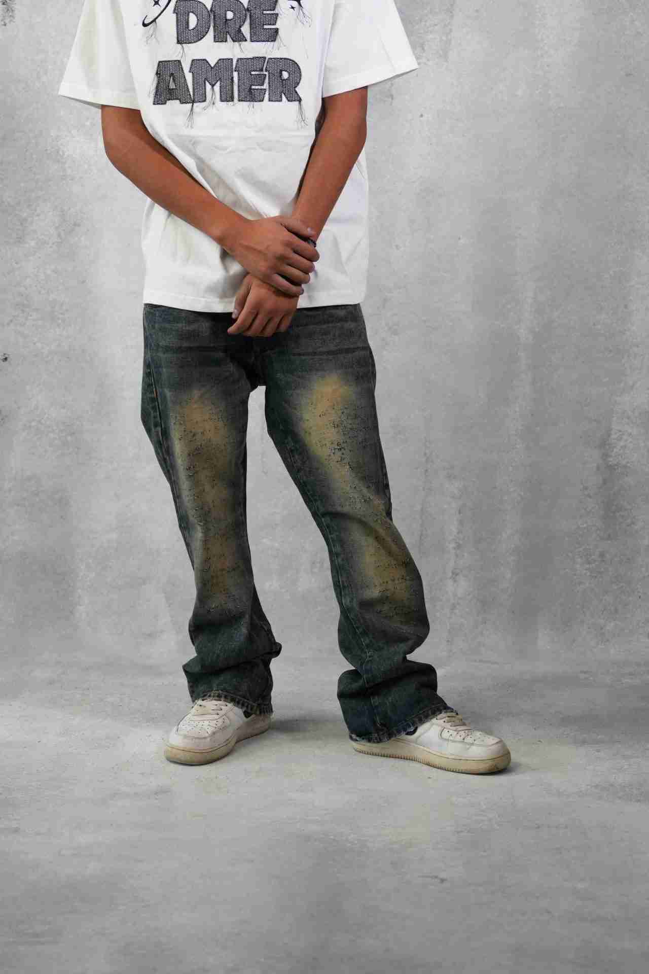 Jeans flared ruggine