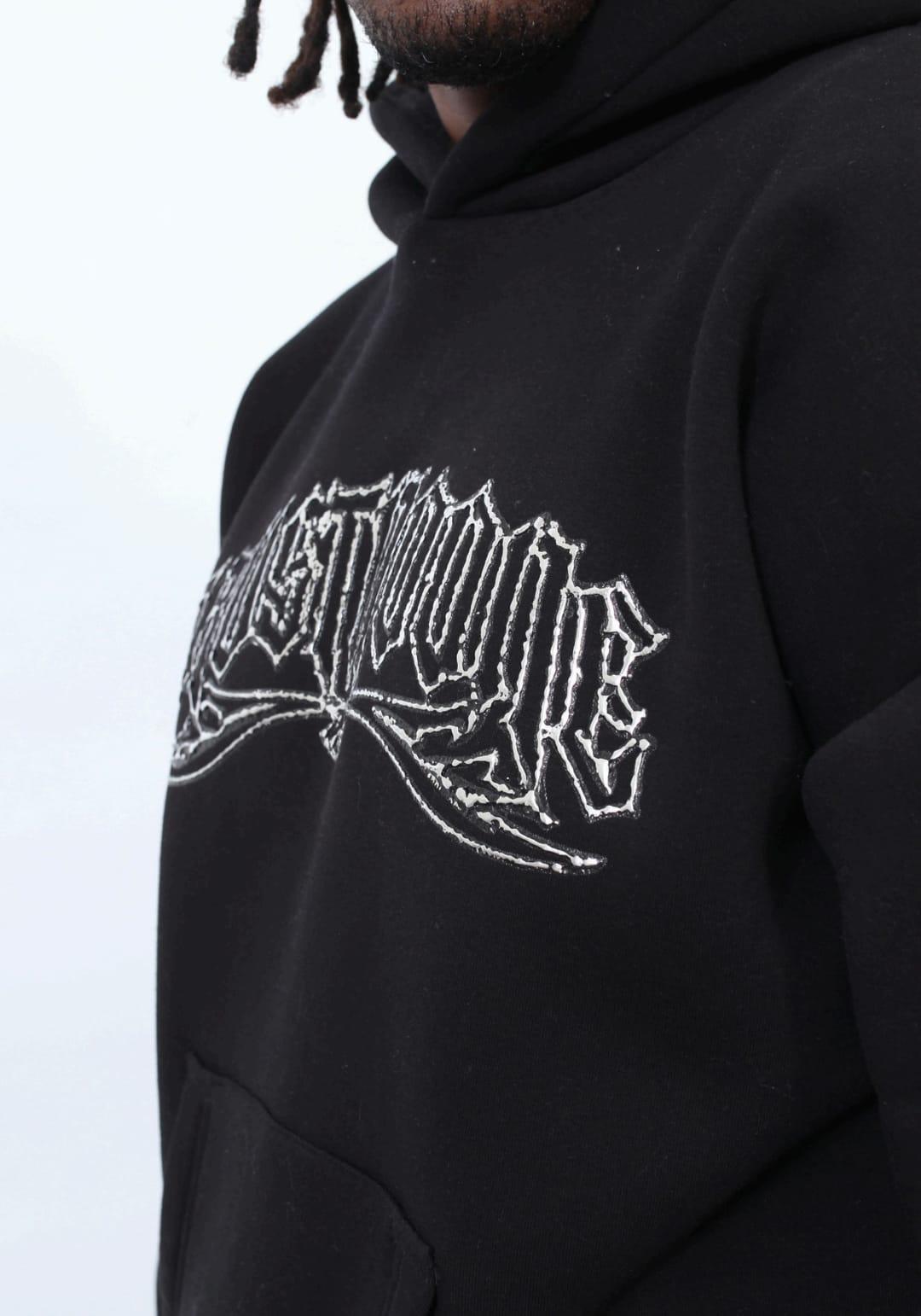 Felpa trust no one black stampa gommata - immagine 2